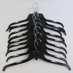 Lot Of 10 Black Plastic Notched Clothing Hangers