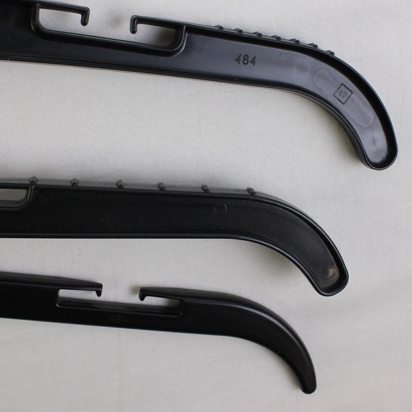 Lot Of 10 Black Plastic Notched Clothing Hangers