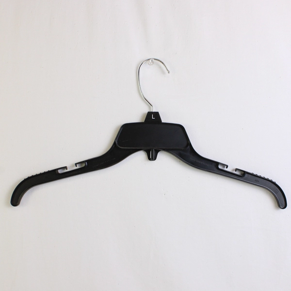Lot Of 10 Black Plastic Notched Clothing Hangers