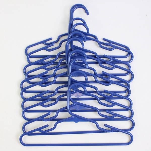 Lot of 10 Blue Opaque Child Clothing Hangers
