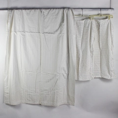 Lot Of 3 Matching Wamsutta King Duvet & 2 Pillow Shams Solid White Color Striped