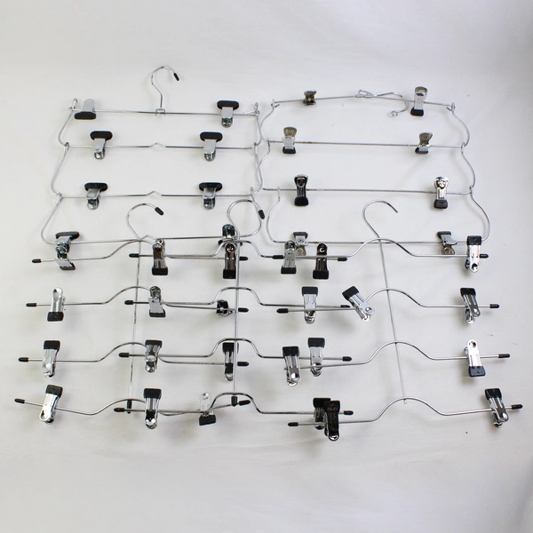 Lot of 5 Metal Multi-Tiered Clothing Hangers