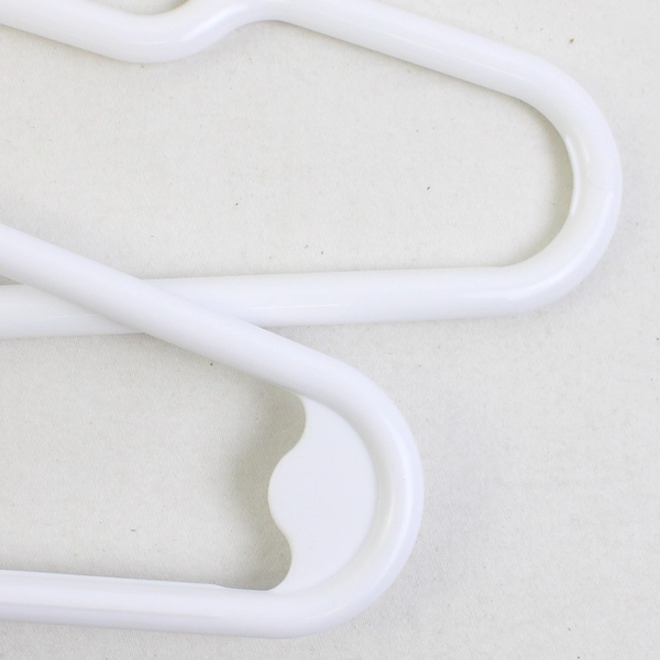 Lot of 10 Children's White Plastic Tubular Hangers with Notches, 12"