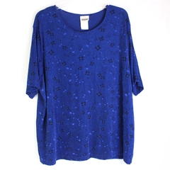 TR Bentley Floral Pattern Dark Blue T-Shirt Women's Size 2X