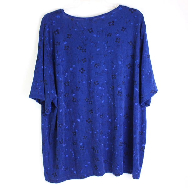 TR Bentley Floral Pattern Dark Blue T-Shirt Women's Size 2X