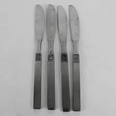 Lot of 4 Oneida Northland Butter Knives Danish Fling Pattern Stainless 8 3/4"
