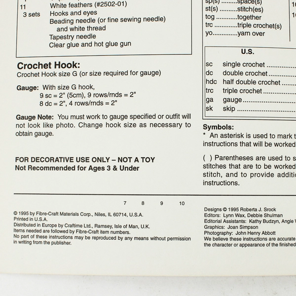 Fibre Craft Indian Princess IV 1995 Pamphlet For Crochet & Beadwork