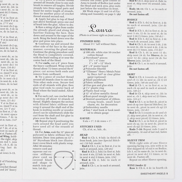 Annie's Attic Presents Crochet Sweetheart Angels by Annie Potter 1995 Booklet PB