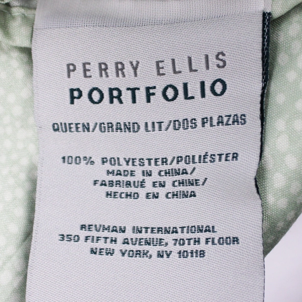 Lot Of 3 Perry Ellis Portfolio Queen Sheet Set Flat 2 Pillowcases Green