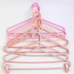Lot of 10 Tubular Variety of Pink Clothing Hangers