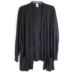 Faded Glory Black Open-Front Knit Cardigan Women's 3X 22W-24W