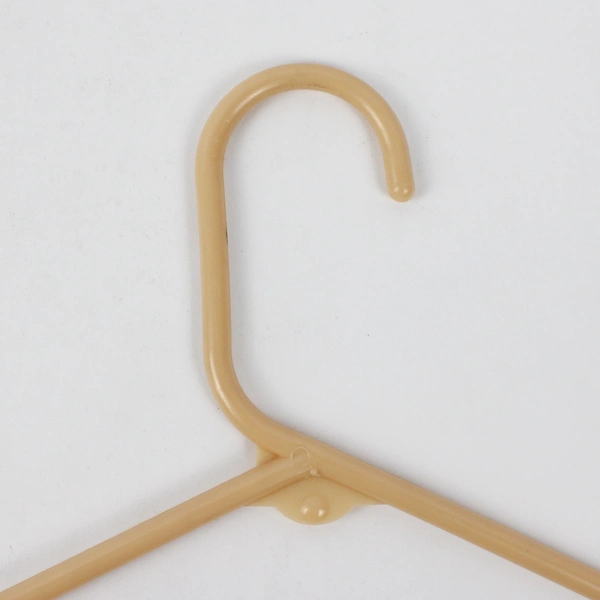 Lot of 10 Cream Plastic Tubular Clothes Hangers