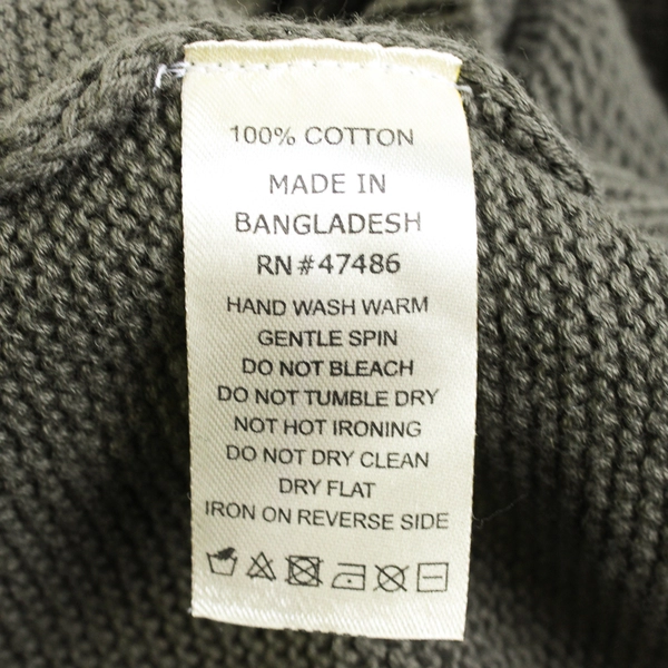 Legend & Soul Army Green Knit Cotton Sweater Men's Size XL