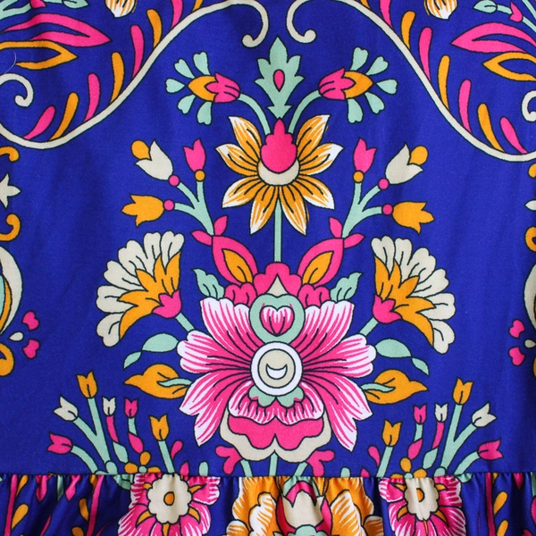 Izuria Multicolor Floral Sleeveless A-Line Midi Dress Women's Size 2XL