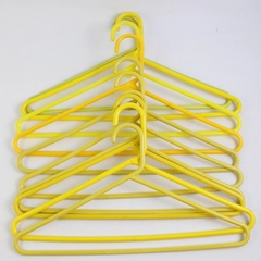 Lot of 10 Assorted Yellow Plastic Clothing Hangers