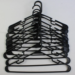 Lot of 10 Black Tubular Notched Clothing Hangers