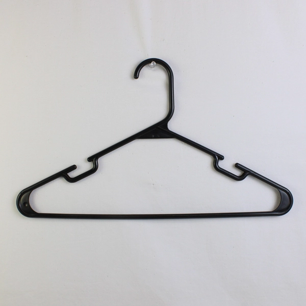 Lot of 10 Black Tubular Notched Clothing Hangers