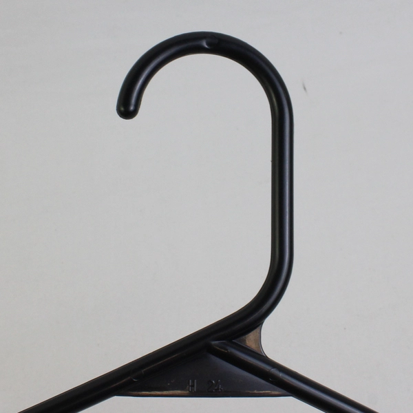 Lot of 10 Black Tubular Notched Clothing Hangers