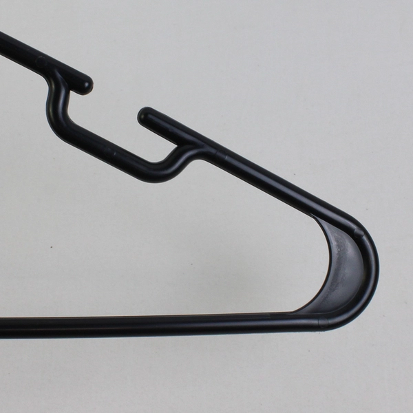 Lot of 10 Black Tubular Notched Clothing Hangers