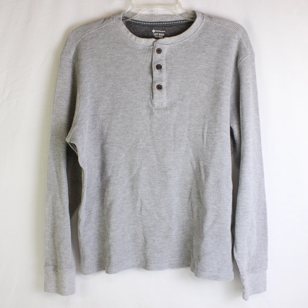 Member's Mark Gray Soft Wash Thermal Waffle Knit Shirt Men's Large