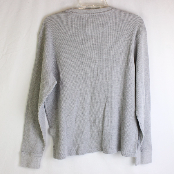 Member's Mark Gray Soft Wash Thermal Waffle Knit Shirt Men's Large