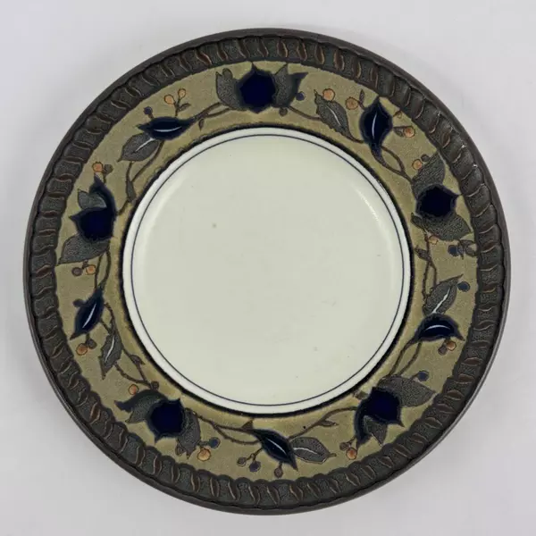 3 Mikasa Intaglio Arabella Bread Plates Blue Green Leaves 6.5 Inch CAC01