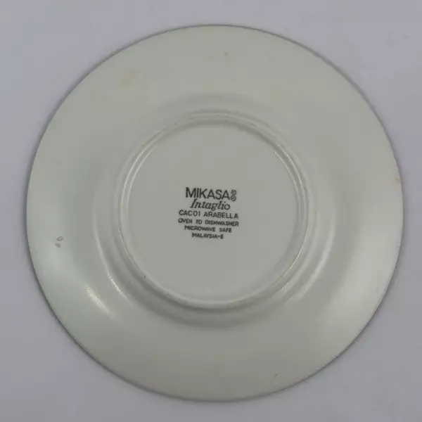 3 Mikasa Intaglio Arabella Bread Plates Blue Green Leaves 6.5 Inch CAC01