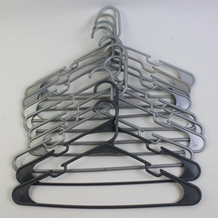 Lot of 10 Silver-Toned Notched Clothing Hangers