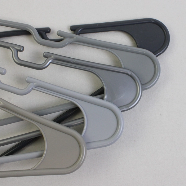 Lot of 10 Silver-Toned Notched Clothing Hangers