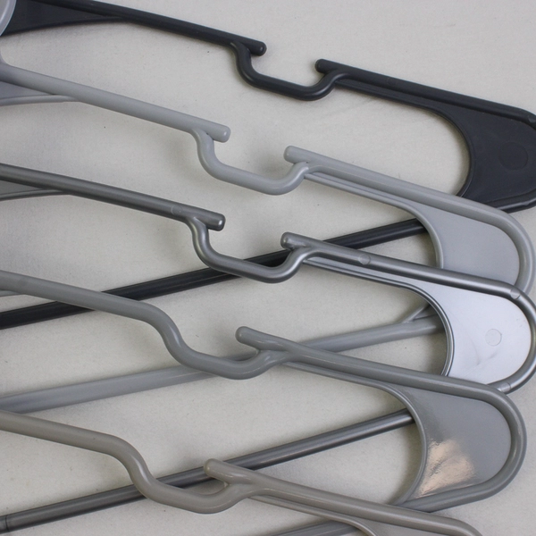 Lot of 10 Silver-Toned Notched Clothing Hangers