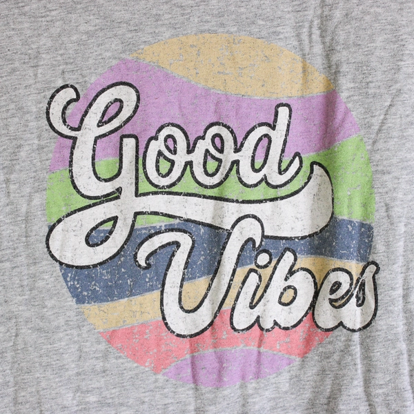 Secret Treasure Good Vibes Graphic Pajama T-Shirt Women's Size L 12-14