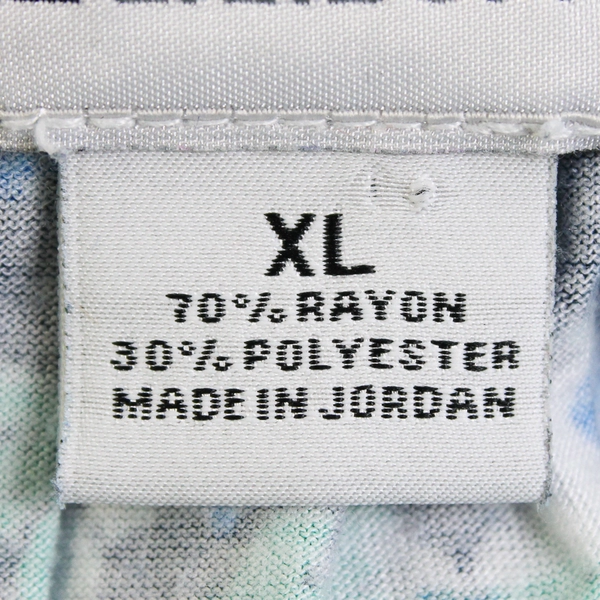 Liz Claiborne Blue and Green Floral T-Shirt Women's Size XL