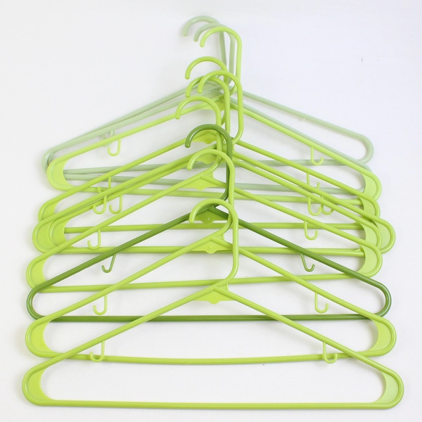 Lot of 10 Light Green Tubular Clothing Hangers