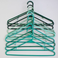 Lot of 10 Green Variety Tubular Clothing Hangers