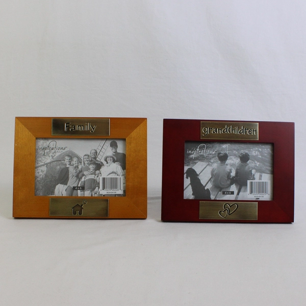 Lot of 2 Expressions (Grandchildren and Family) Wooden Photo Frames, 4" x 6"