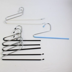 Lot of 8 Assorted Design Metal Open-Ended Pants Hangers