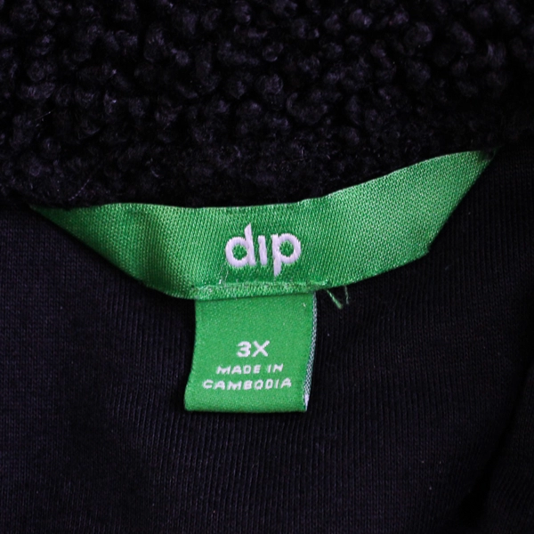 Dip Fuzzy Black Mock Neck 1/4-Zip Jacket Women's 3X