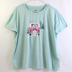 Joyspun Happy Camper Graphic Pajama Top Women's Size L 12-14