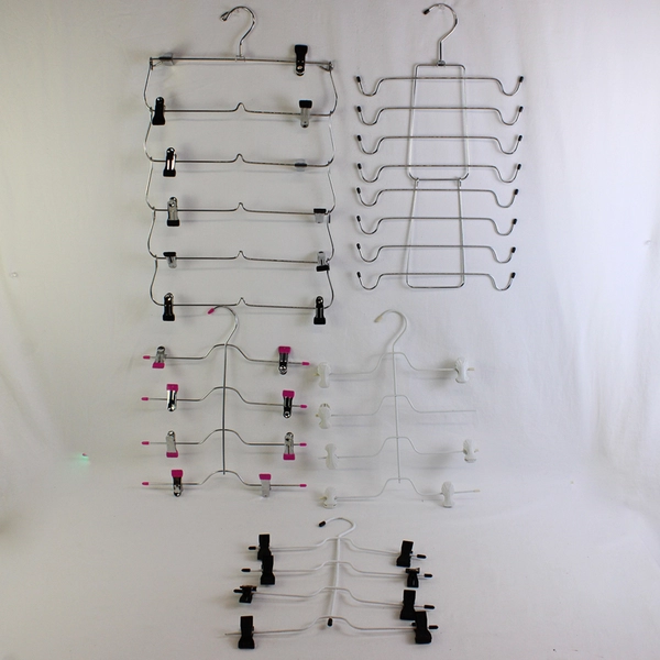 Lot of 5 Metal Tiered Pant/Skirt Hangers