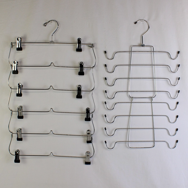 Lot of 5 Metal Tiered Pant/Skirt Hangers