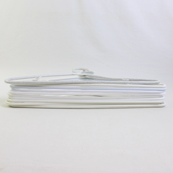 Lot of 10 Variety White Tubular Clothing Hangers with Hooks