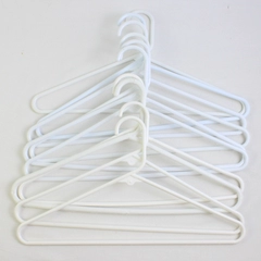 Lot of 10 White Tubular Clothing Hangers Closet Organizing