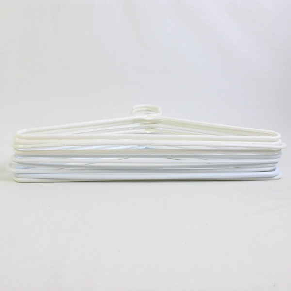 Lot of 10 White Tubular Clothing Hangers Closet Organizing