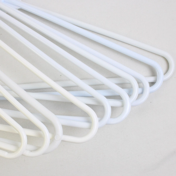 Lot of 10 White Tubular Clothing Hangers Closet Organizing