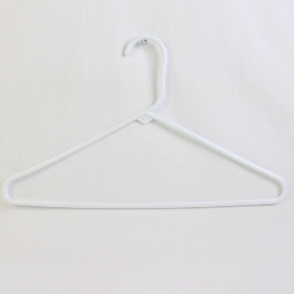 Lot of 10 White Tubular Clothing Hangers Closet Organizing