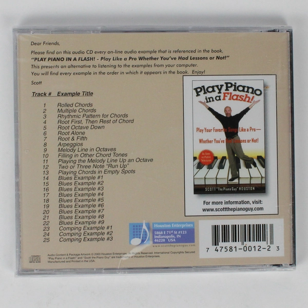 Play Piano in a Flash! by Scott Houston Book Examples Audio CD 2003 New Sealed