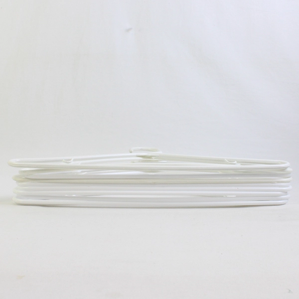 Lot of 10 White Clothing Hangers with Hooks