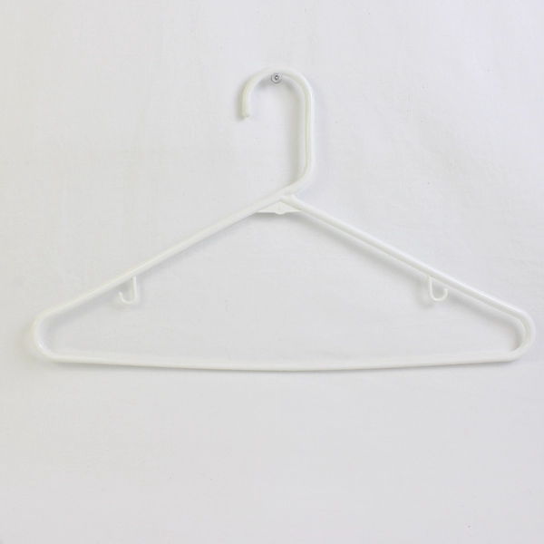 Lot of 10 White Clothing Hangers with Hooks