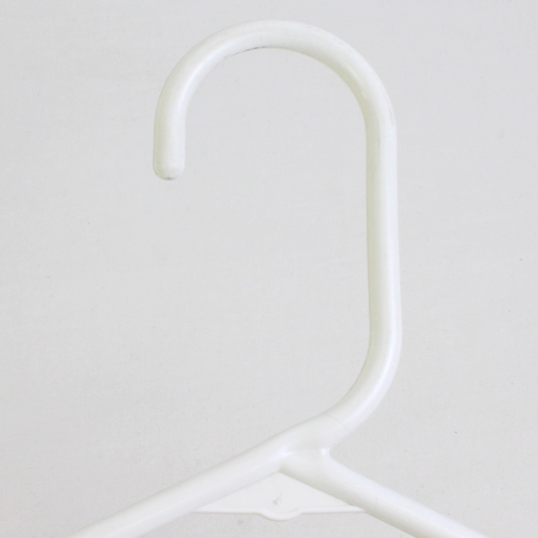 Lot of 10 White Clothing Hangers with Hooks