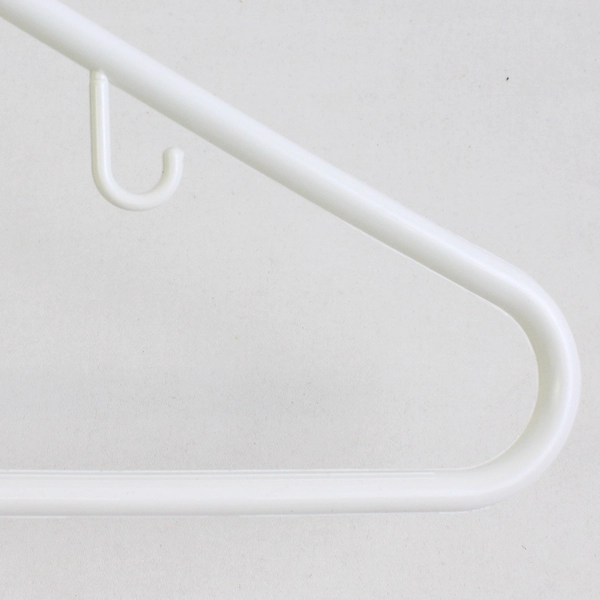 Lot of 10 White Clothing Hangers with Hooks